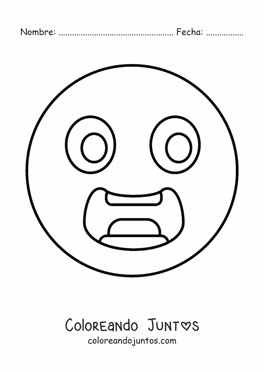 Imagen para colorear de emoji de miedo