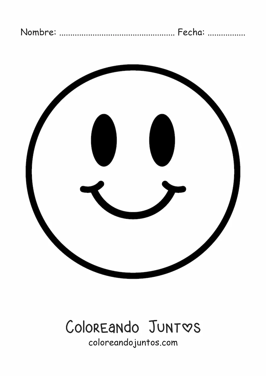 Imagen para colorear de emoji de carita feliz