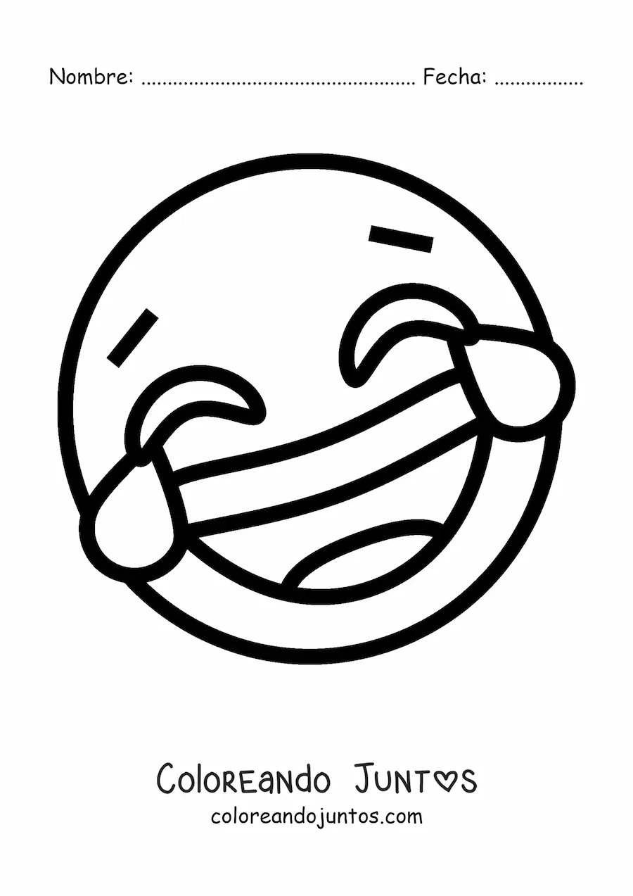 Imagen para colorear de emoji de risa