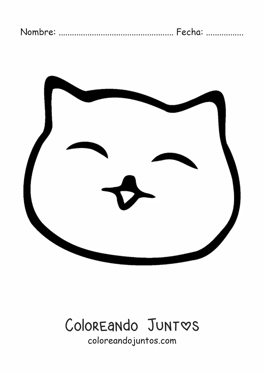 Imagen para colorear de emoji de gato feliz