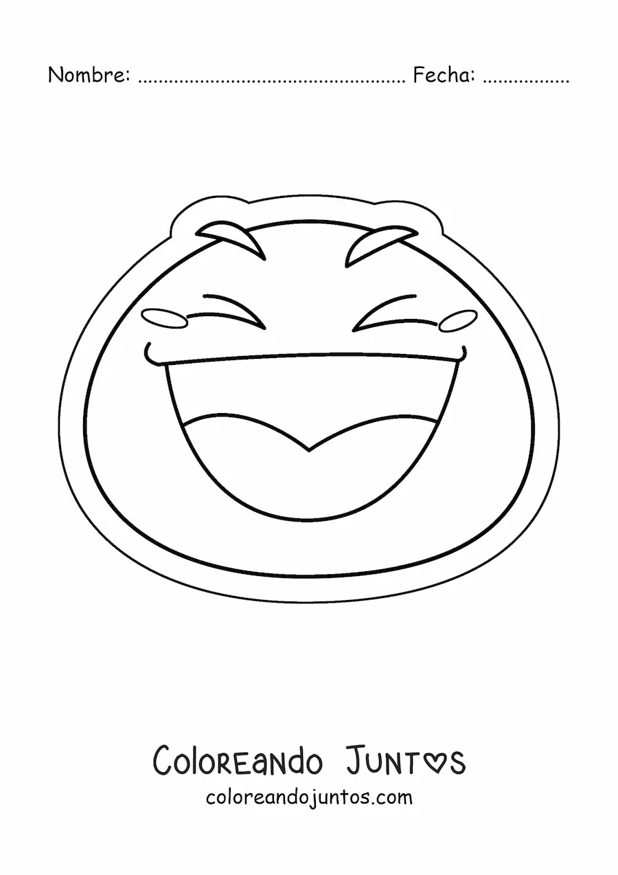 Imagen para colorear de emoji riendo