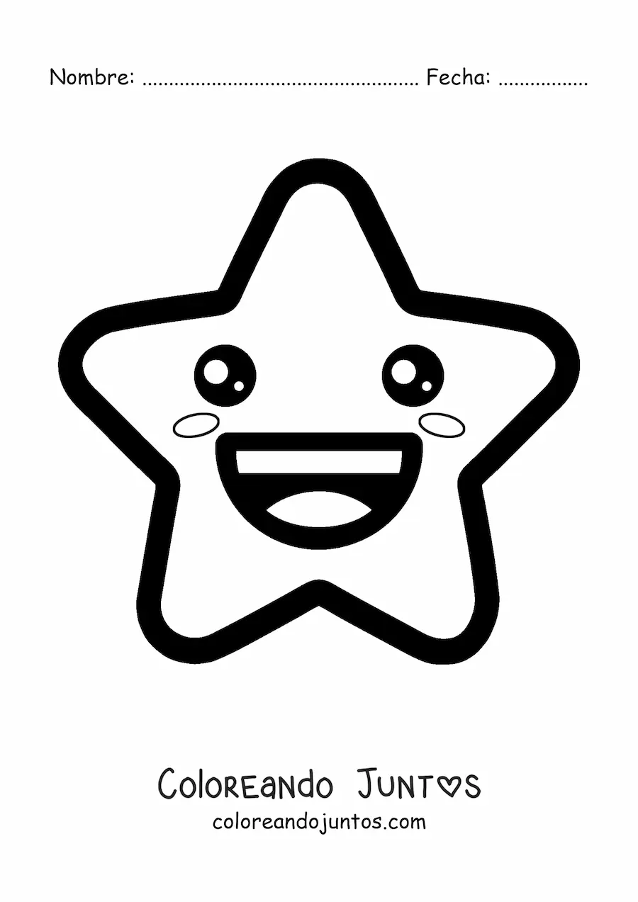 Imagen para colorear de emoji de estrella feliz