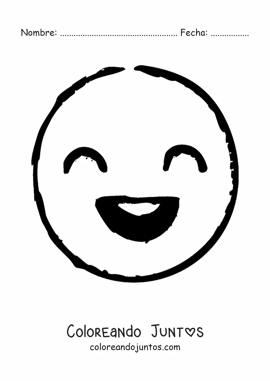 Imagen para colorear de emoji de felicidad