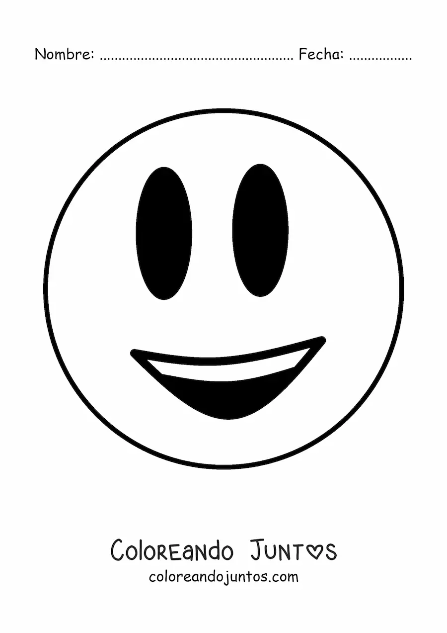 Imagen para colorear de emoticón de cara feliz