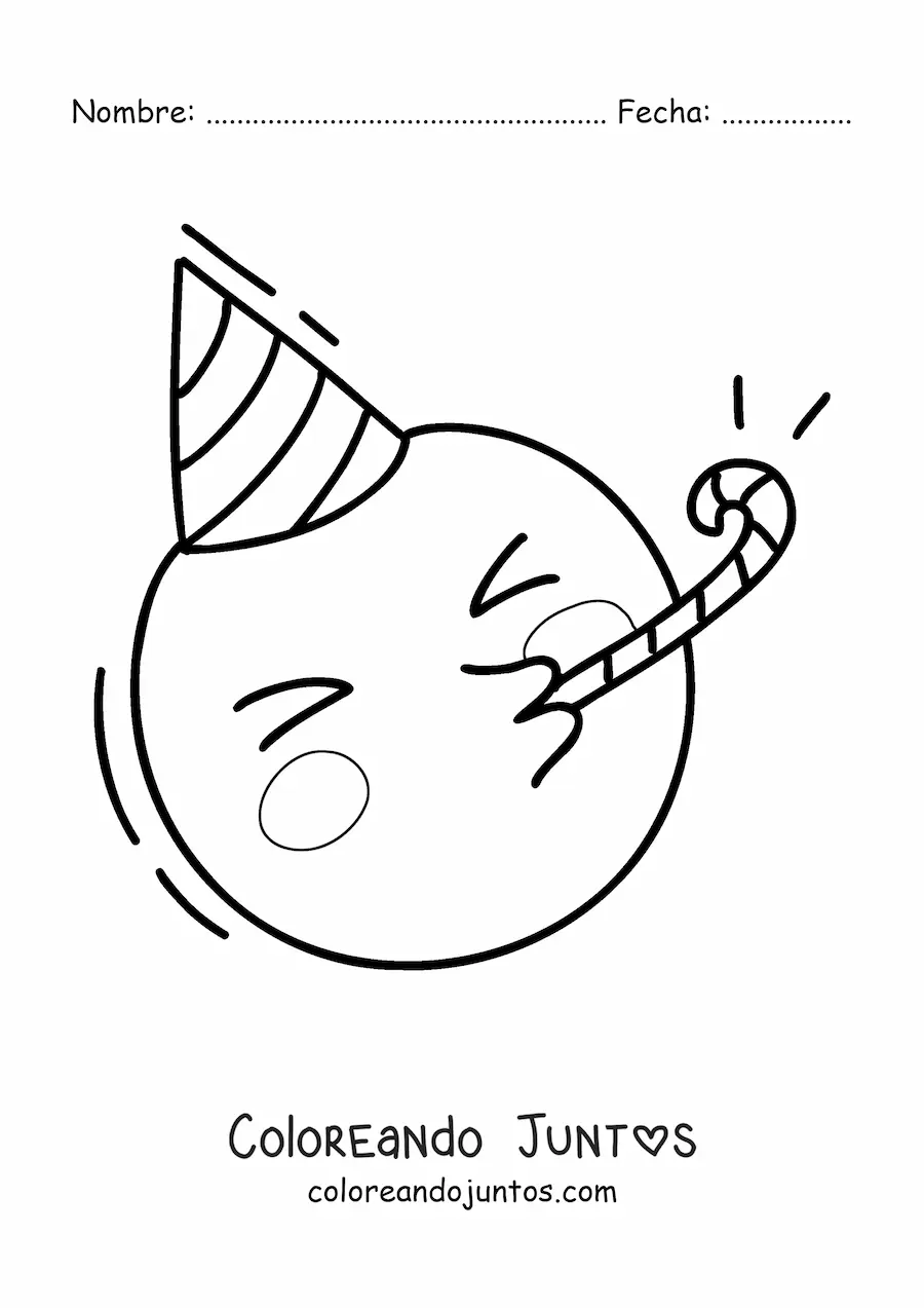 Imagen para colorear de emoji de cumpleaños