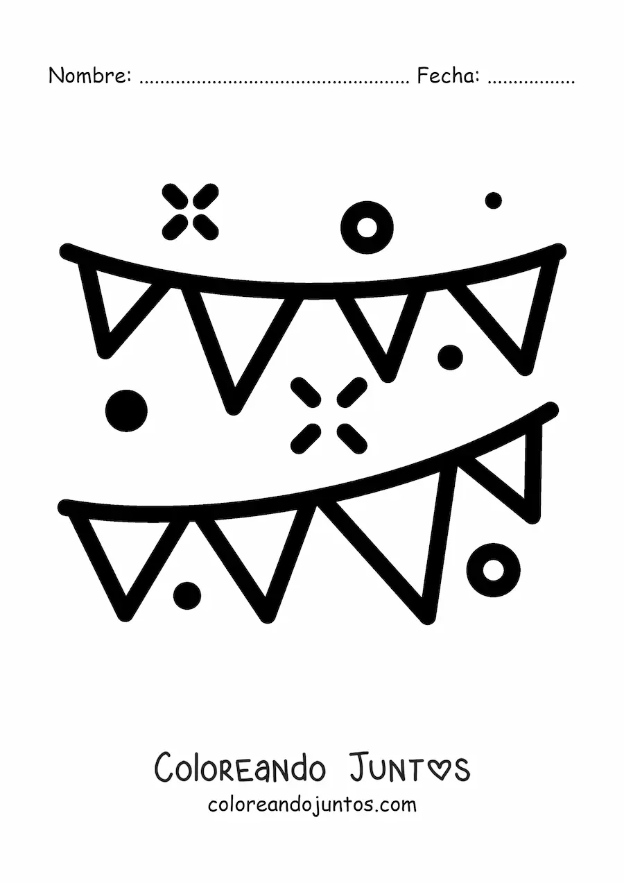 Imagen para colorear de emoji de decoraciones de fiesta de cumpleaños