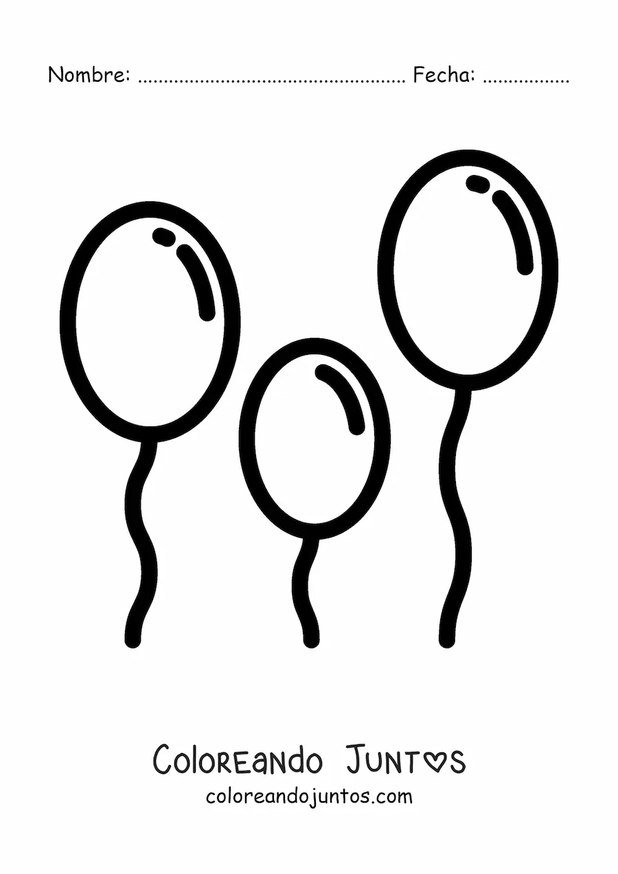 Imagen para colorear de emoji de globos de fiesta
