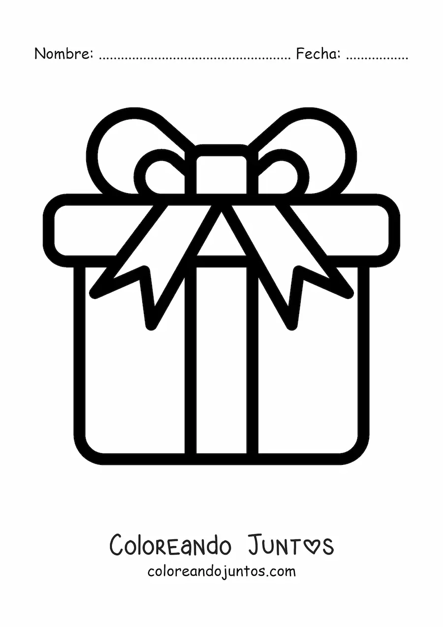 Imagen para colorear de emoji de regalo de cumpleaños grande