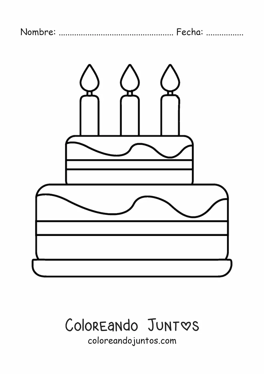 Imagen para colorear de emoji de tarta de cumpleaños