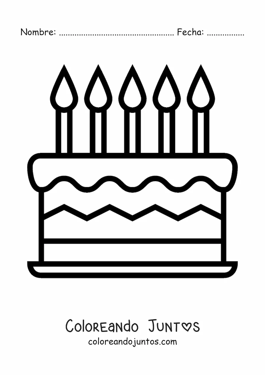Imagen para colorear de emoji de torta de cumpleaños