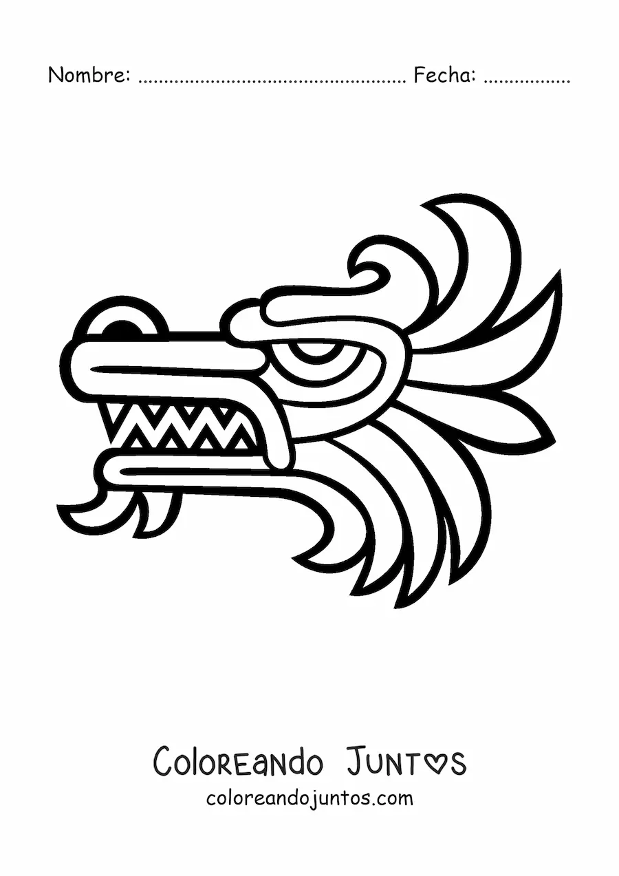 Imagen para colorear de escultura maya