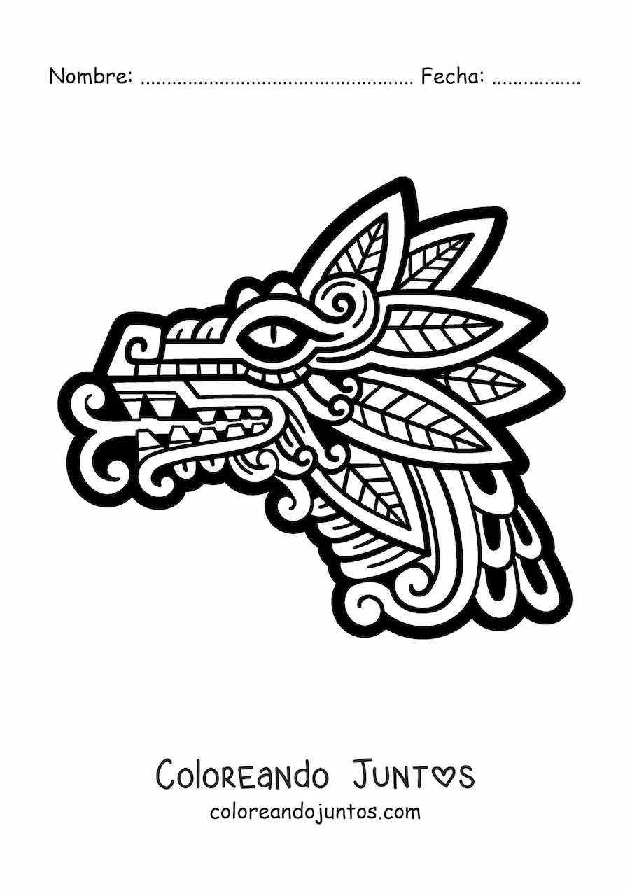 Imagen para colorear de quetzalcoátl