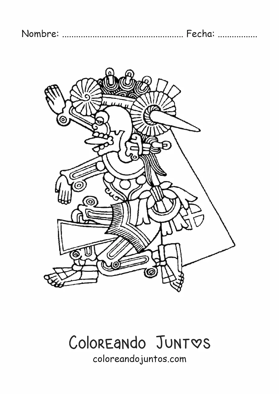 Imagen para colorear de dios azteca