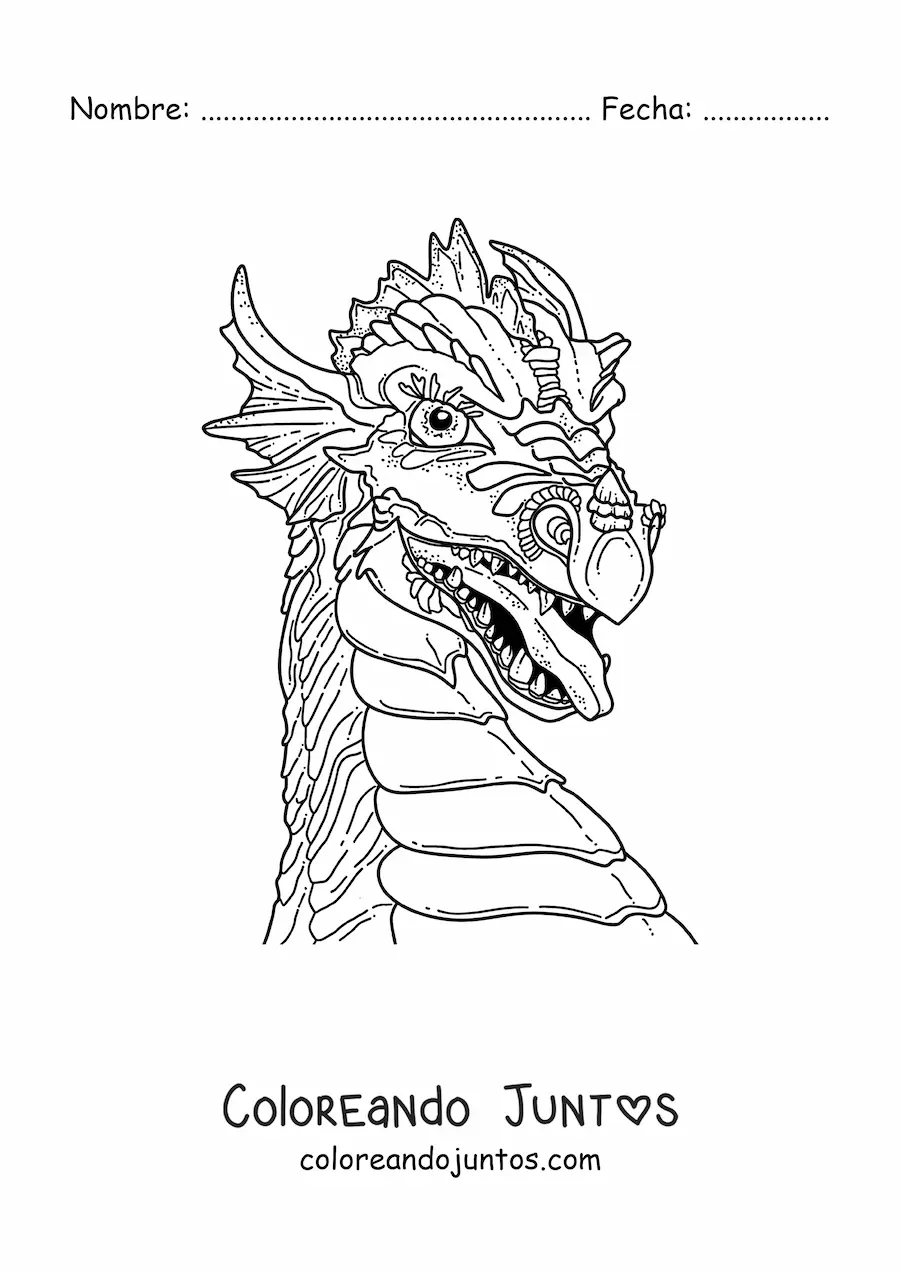 Imagen para colorear de dragón chino