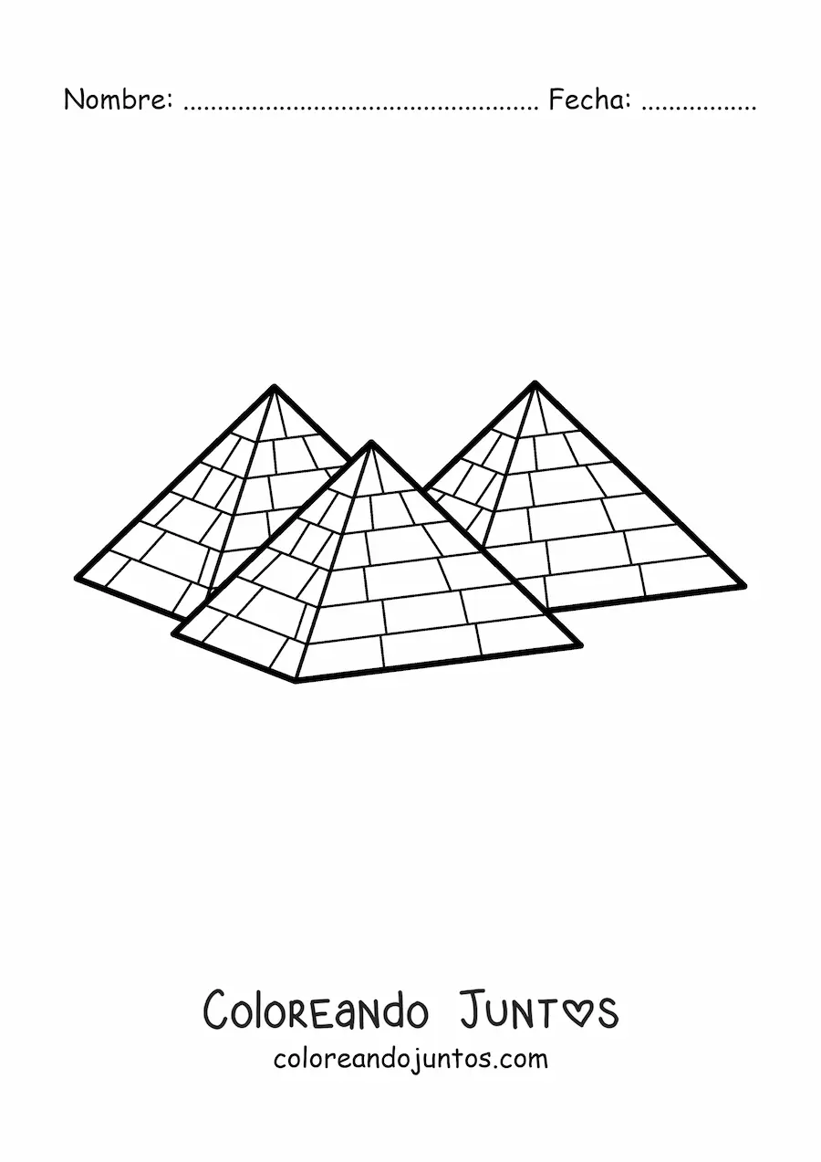 Imagen para colorear de pirámides egipcias