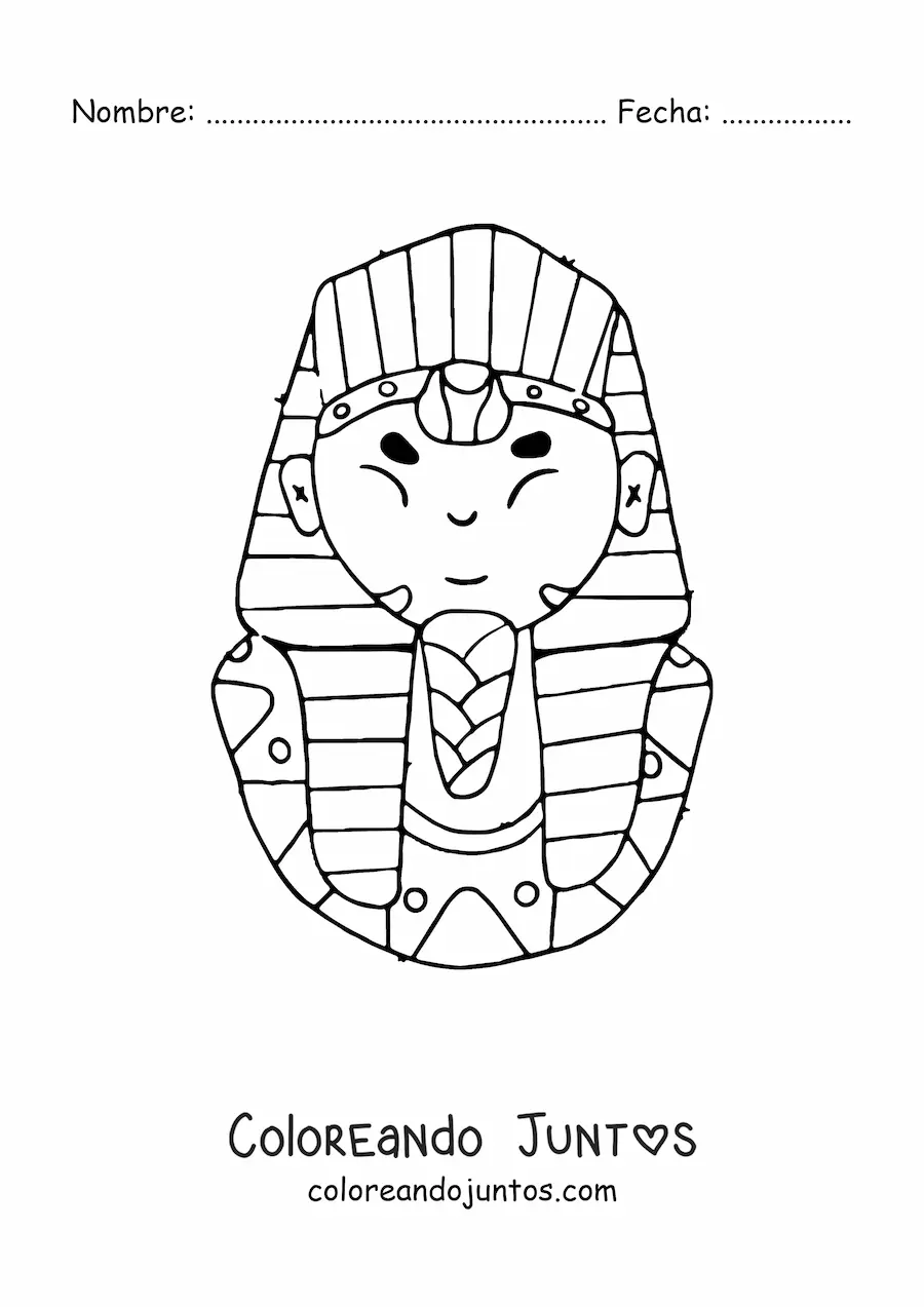 Imagen para colorear de tutankamón animado