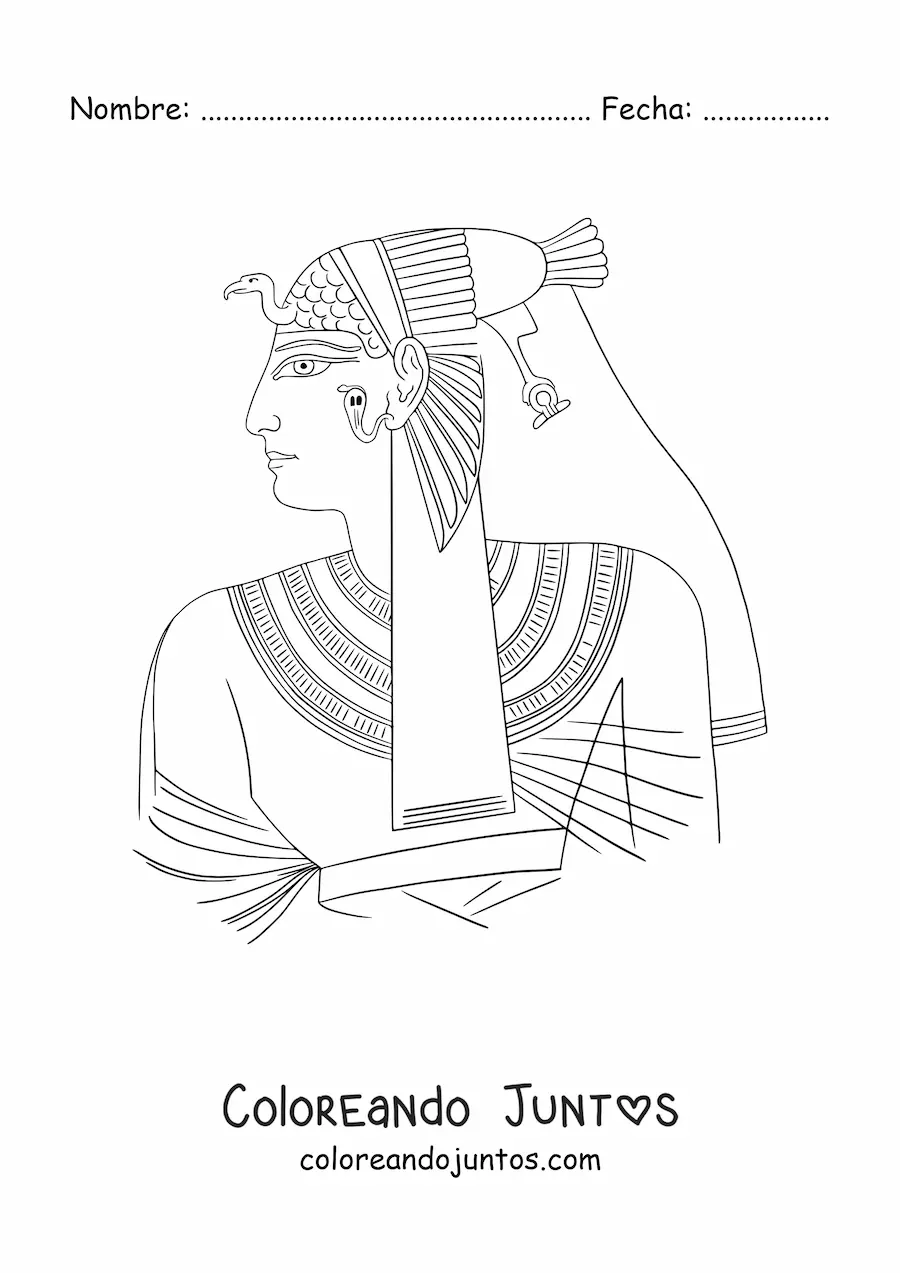 Imagen para colorear de reina egipcia meritamón