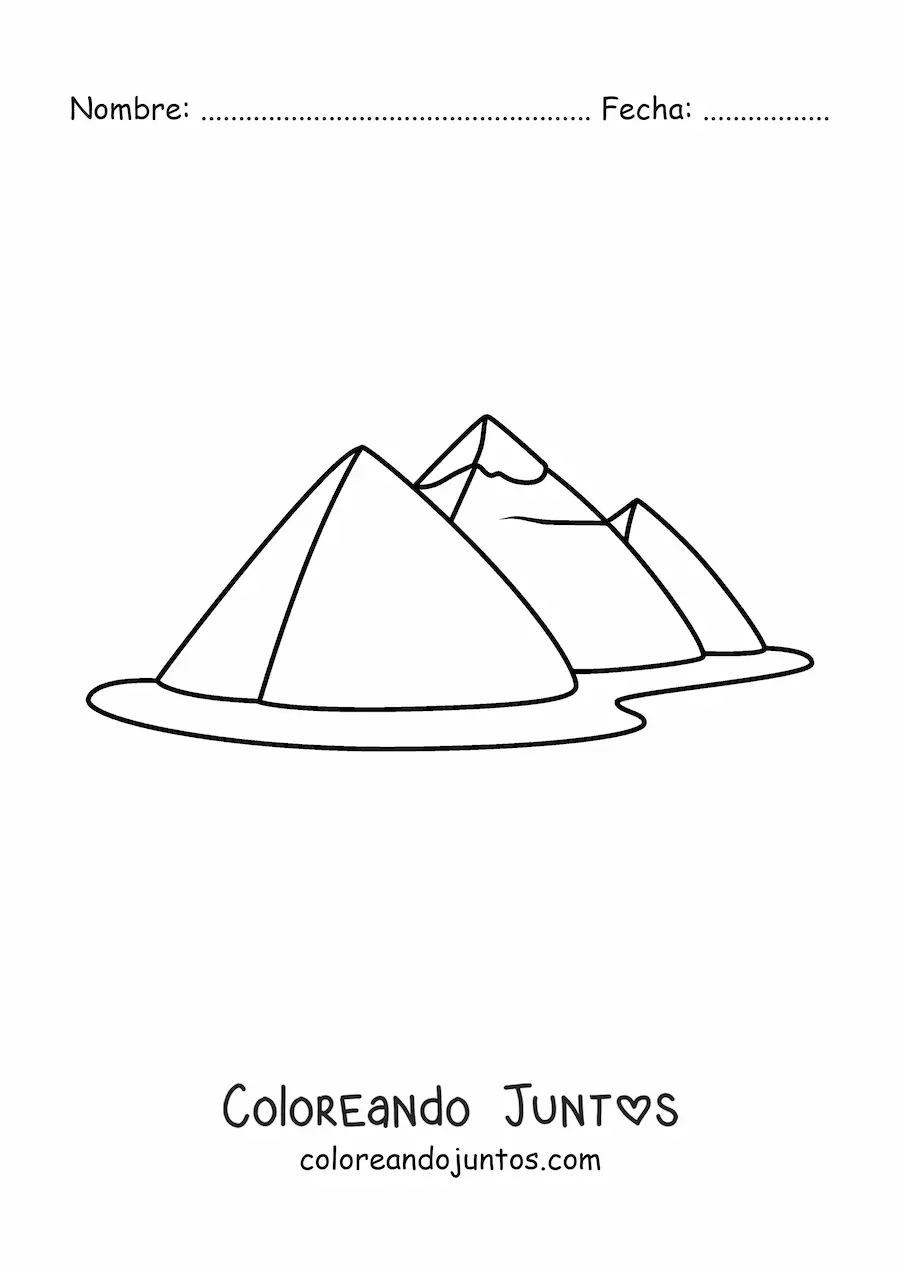 Imagen para colorear de pirámides egipcias fáciles
