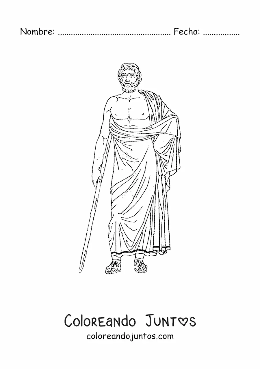 Imagen para colorear de hombre con traje romano