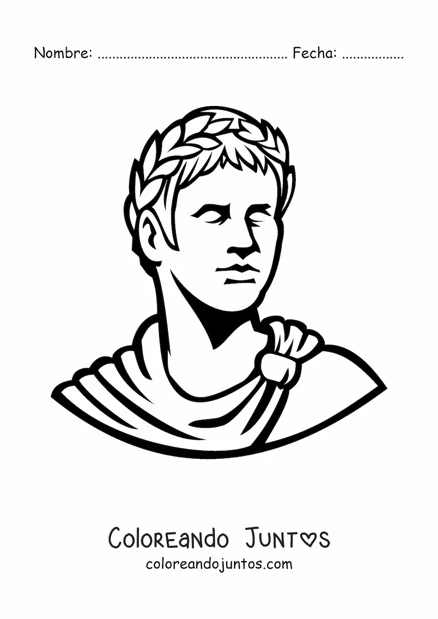 Imagen para colorear de escultura romana fácil