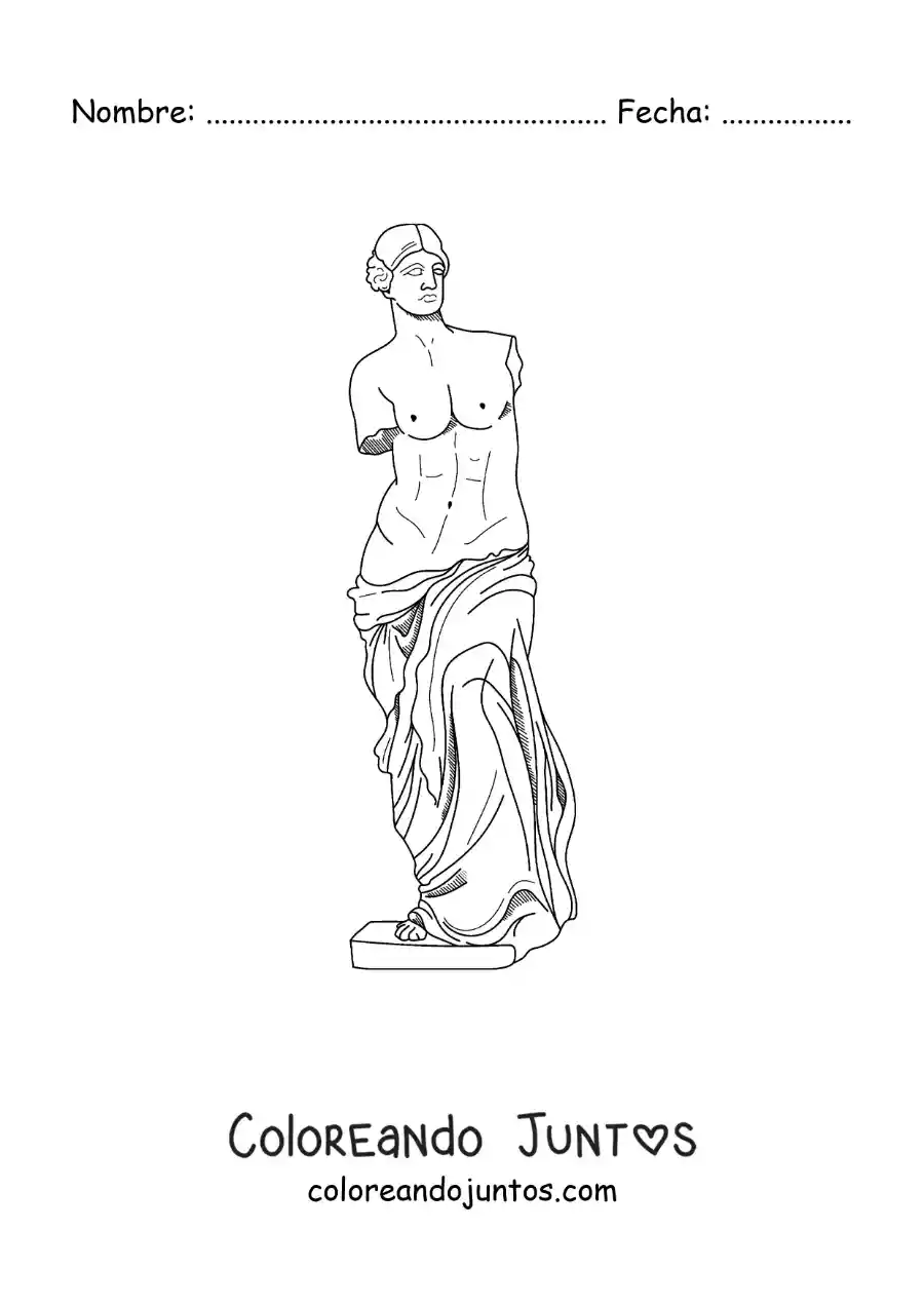 Imagen para colorear de escultura griega