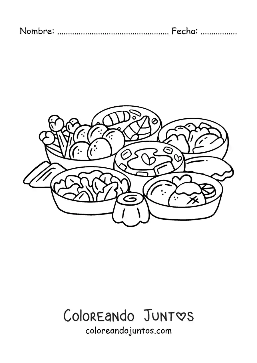 Imagen para colorear de comida típica de rusia