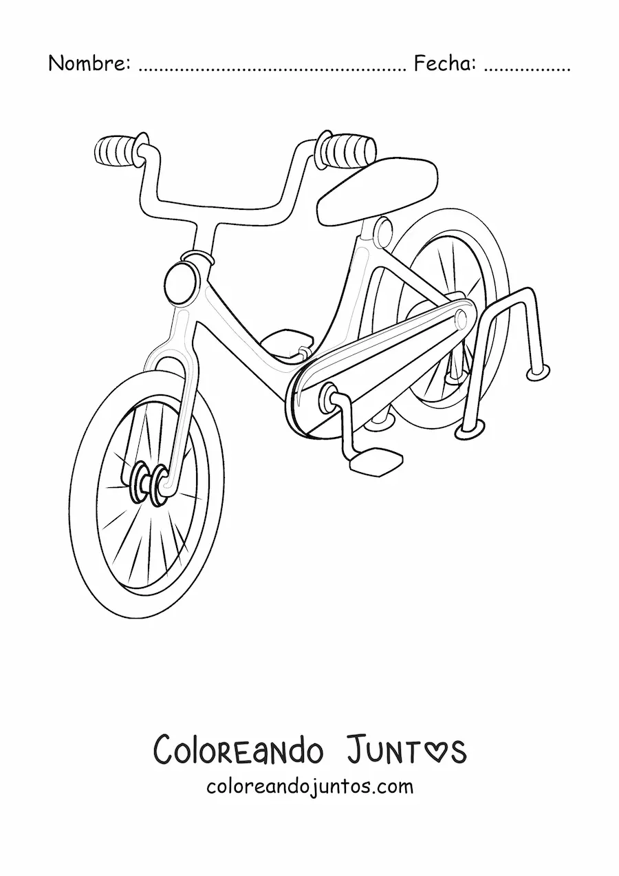 Imagen para colorear de una bicicleta con luz