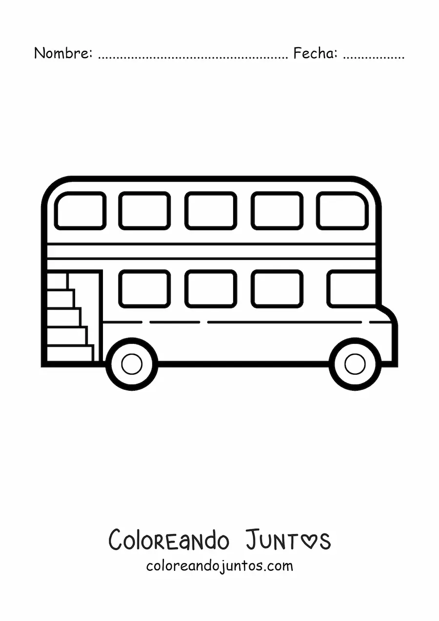 Imagen para colorear de autobús de londres fácil