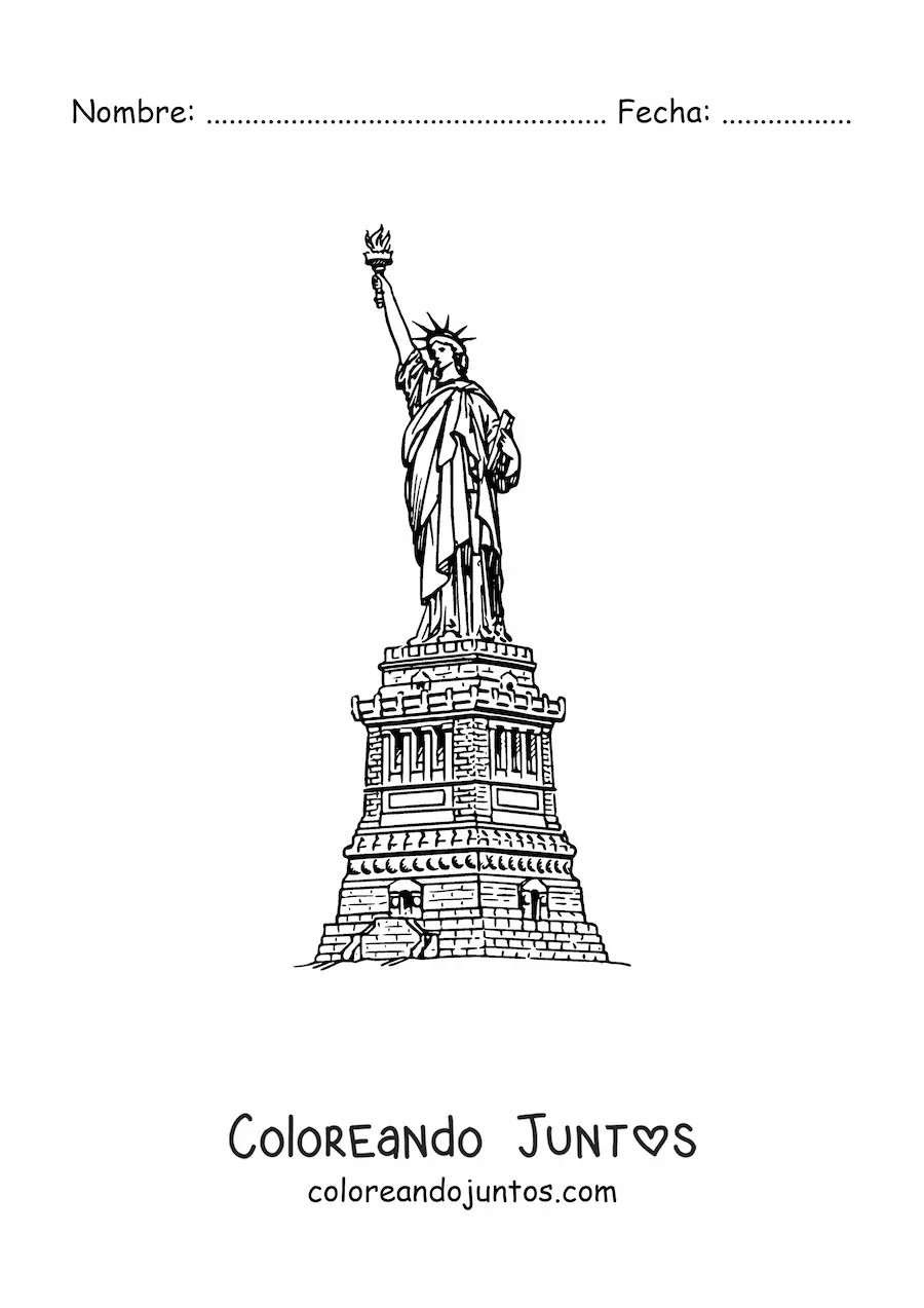 Imagen para colorear de estatua de la libertad