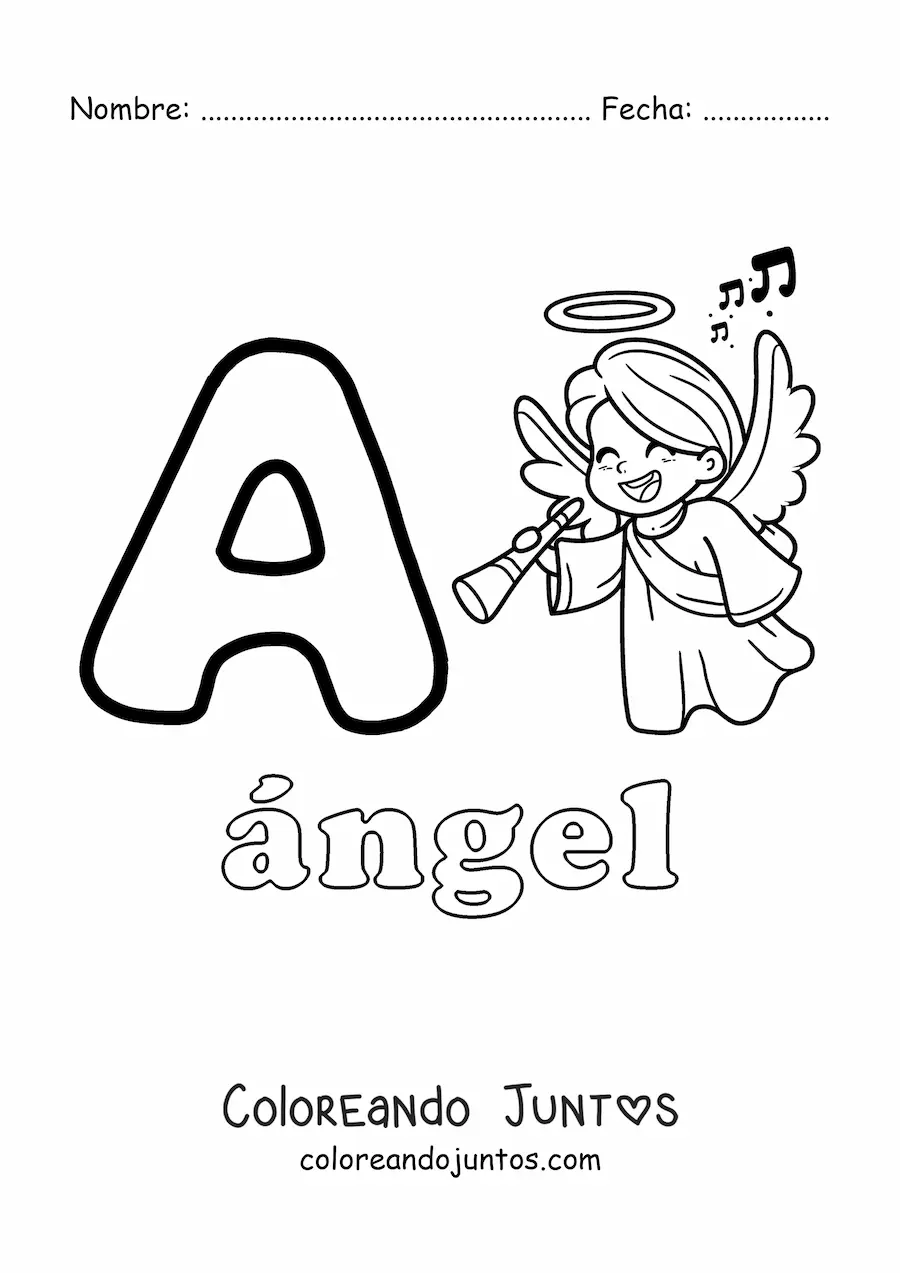 Imagen para colorear de a de ángel