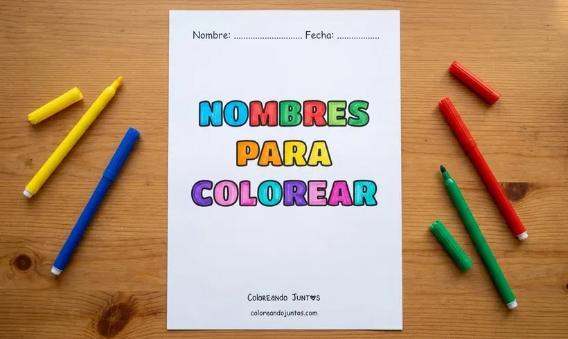 Nombres para colorear gratis para imprimir - Coloreando Juntos