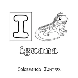 Imagen para colorear de i de iguana