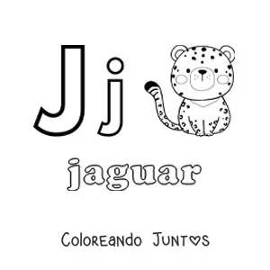 Imagen para colorear de j de jaguar