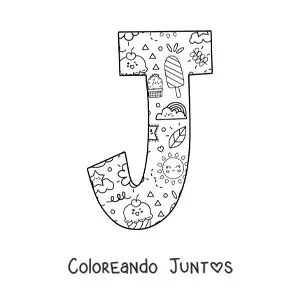 Imagen para colorear de la letra j con dibujos animados
