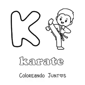 Imagen para colorear de k de karate