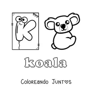 Imagen para colorear de k de koala
