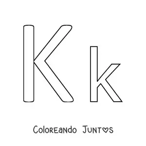 Imagen para colorear de letra k mayúscula y minúscula fácil