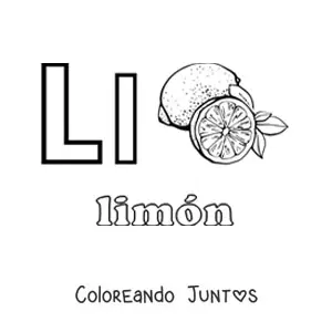 Imagen para colorear de l de limón