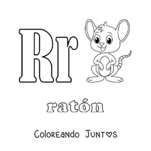 Imagen para colorear de r de ratón