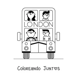 Imagen para colorear de un autobús de Londres