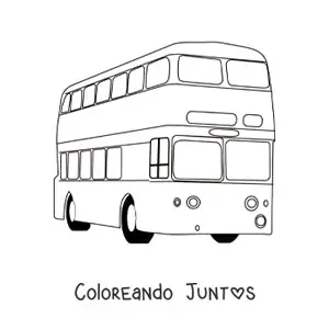 Imagen para colorear de un autobús de dos pisos