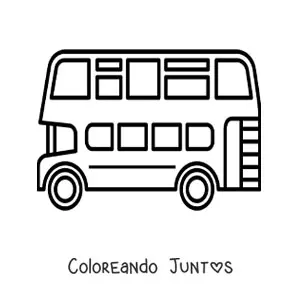 Imagen para colorear del costado de un autobús de dos pisos