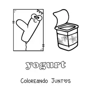 Imagen para colorear de y de yogurt