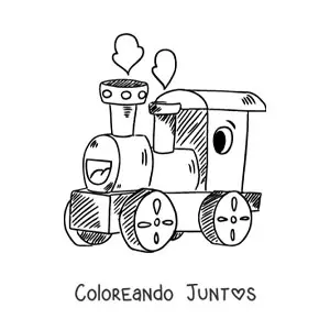 Imagen para colorear de un tren animado