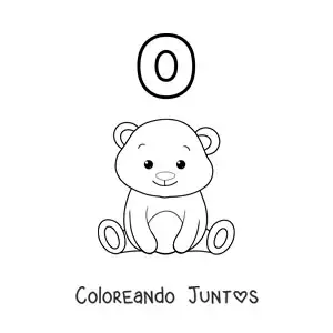 Imagen para colorear de la letra o de oso