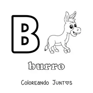 Imagen para colorear de la letra b de burro