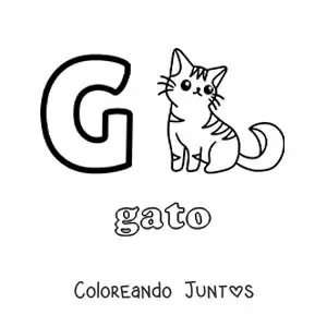 Imagen para colorear de la letra g de gato