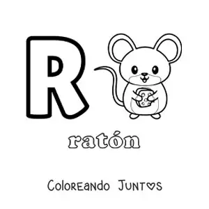 Imagen para colorear de la letra r de ratón