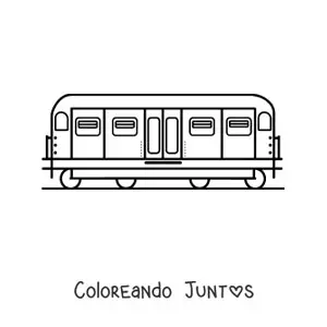 Imagen para colorear de un vagón de tren moderno