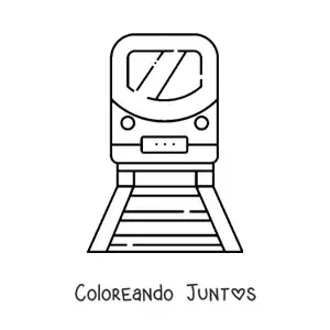 Imagen para colorear de la vista frontal de un tren